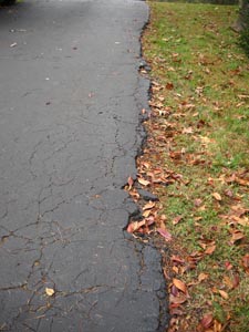 Crumbling sides of driveway